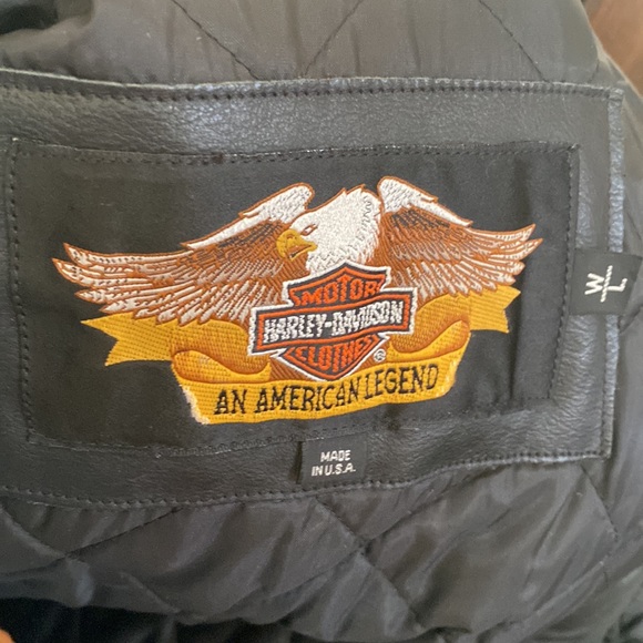 Harley Davidson black leather jacket with fringe, sz L very UNIQUE! - Picture 13 of 16